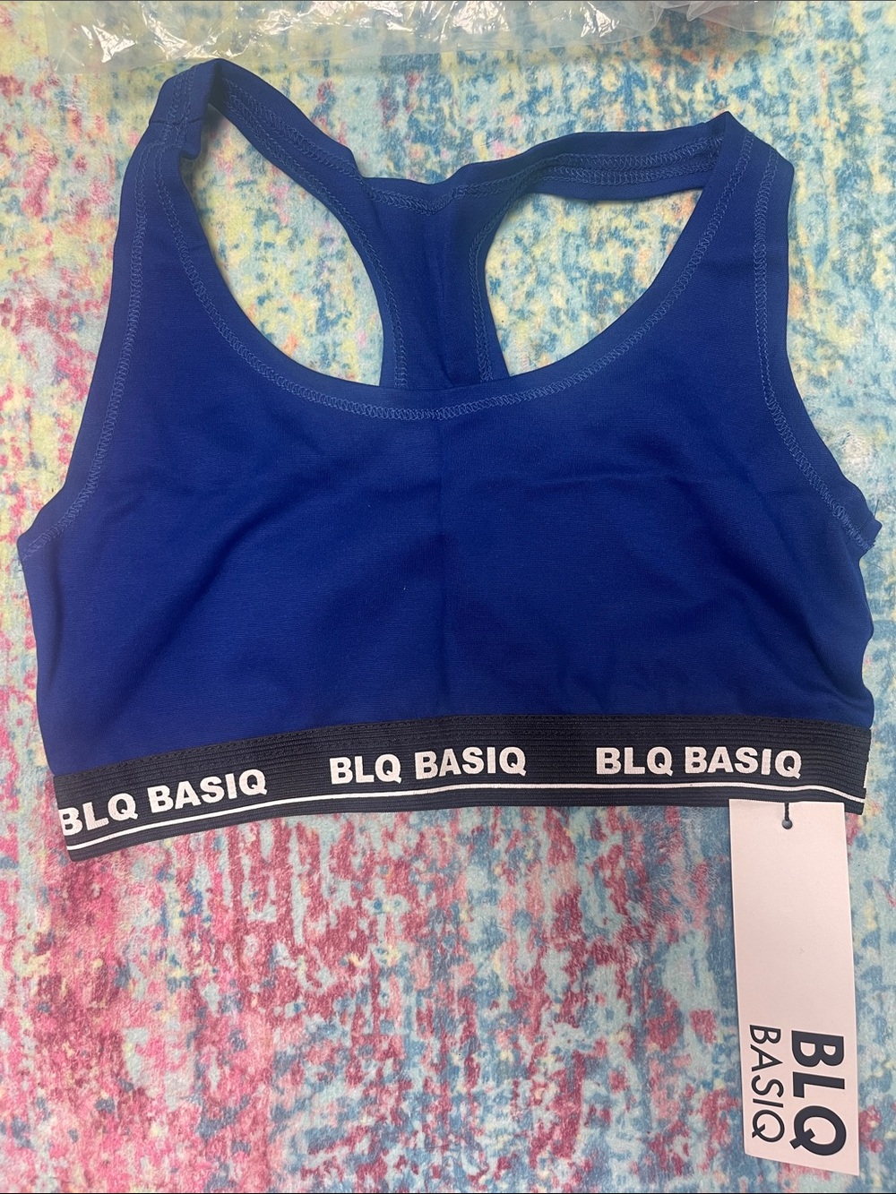 BLQ BASIQ Women's Racerback Sports Bra in Royal Blue